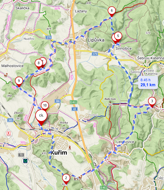 Mapa trasy 30 km